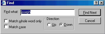 An image of a Find window.
